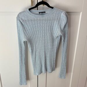 Banana Republic Lightweight Light Blue Cable Knit Sweater